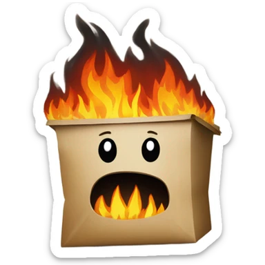 The letters DSM on Fire. Similar to a "Dumpster fire" sticker