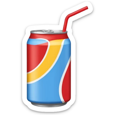 drink can blue red yellow Surfside SINGLE STRAW NO FACE sticker