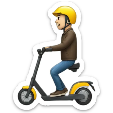 Homme qui tombe d'une trottinette électrique  sticker
