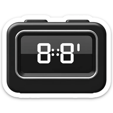rectangular digital alarm clock with no time on sticker