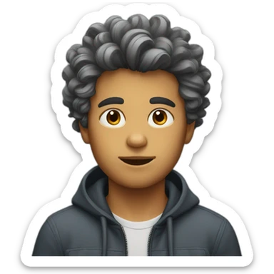 boy with a lot of hair sticker