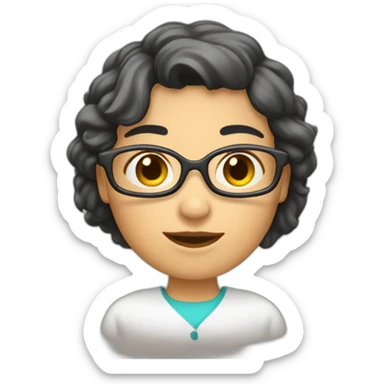 Frau mit dunklem Haaren und buch sticker