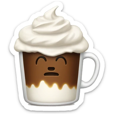 Coffee with whipped cream sticker