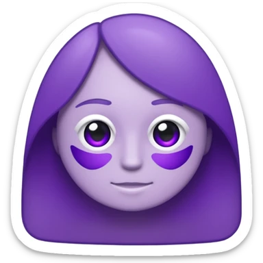 text that spells "me" in a shiny purple font sticker with white outline sticker
