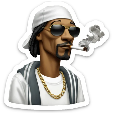 The rapper snoop dogg smoking sticker