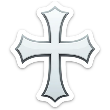 white cross sign sticker