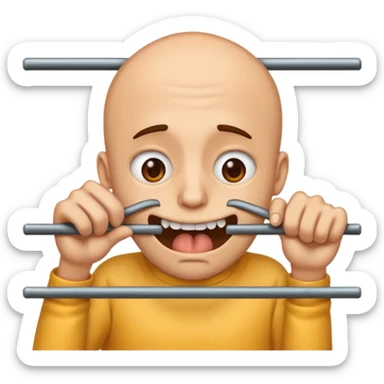Gnawing at the iron bars of my enclosure as an emoji  sticker