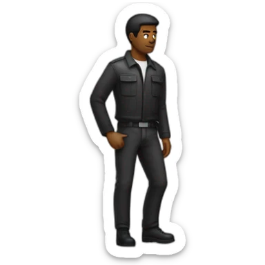 Homme noir émotion  fatigué épuisé  sticker