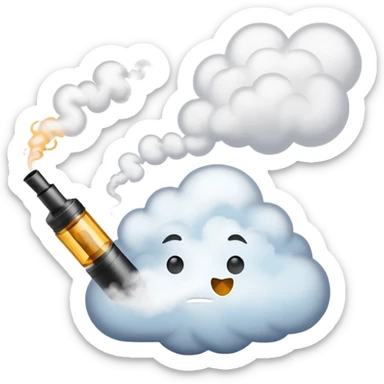 realistic looking vape with smoke coming from the top sticker