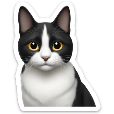 black and white cat sticker