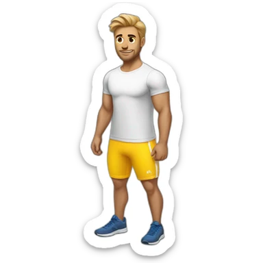 Classic workout clothes for white men swting  sticker