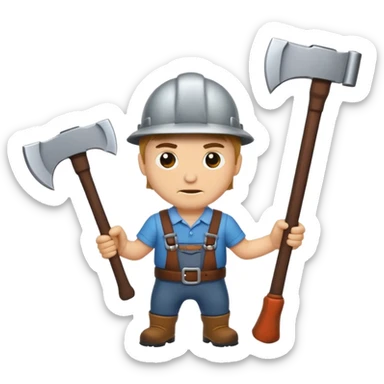 men with axes sticker