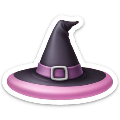 Pastel pink witch hat sticker