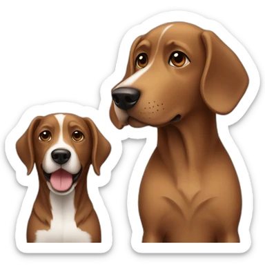 Brown Dog and cut heared owner sticker