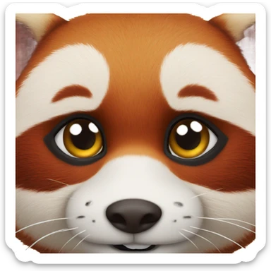 Red panda face sticker