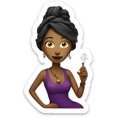 Women with hookah sticker