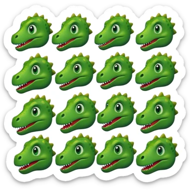 Every reaction of a dinosaur faced emoji sticker
