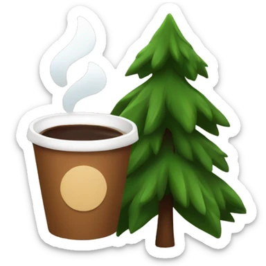 fir with coffee sticker