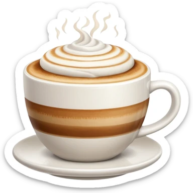 Cappuccino in giant white cup without a face on it sticker