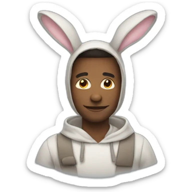 a man in a rabbit costume sticker