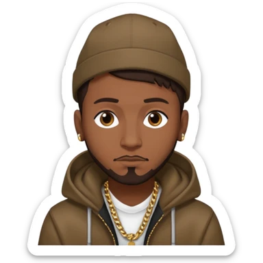 Jezzy, Rapper dark brown hair sticker