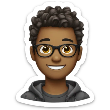 Cool hairstyle Boy smiling with specs sticker