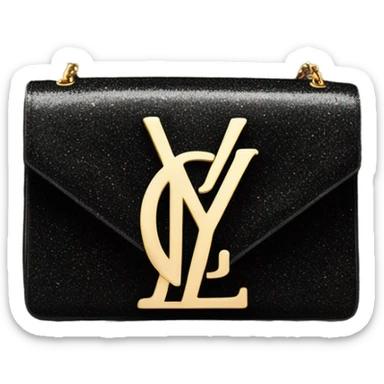 black glitter YSL bag sticker