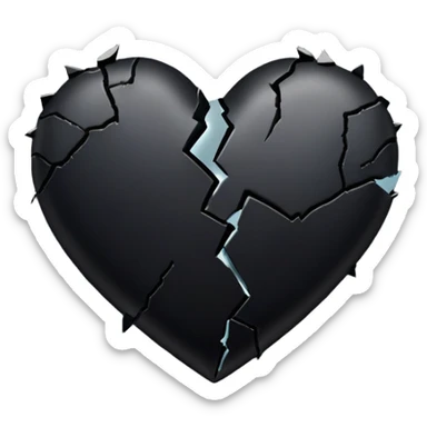 black broken heart emoji  sticker