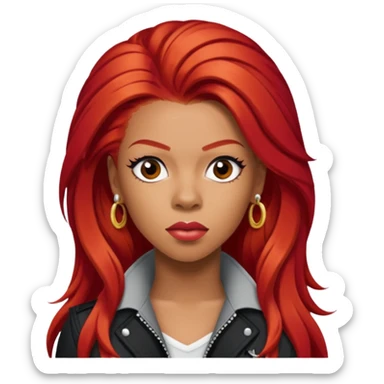 Keyshia Cole with long red hair sticker