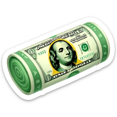 Money that is like a tube One dollar sticker