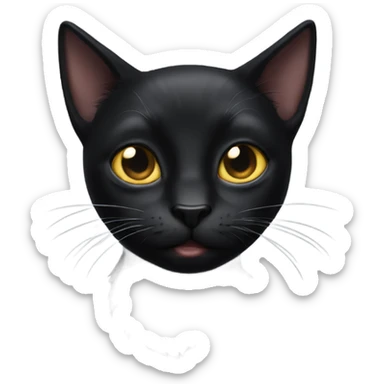 Black cat ugly sticker