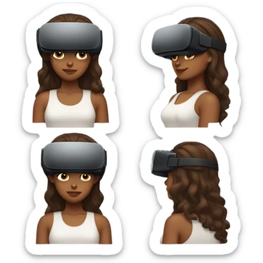 brown girl playing vr meta quest 3 sticker