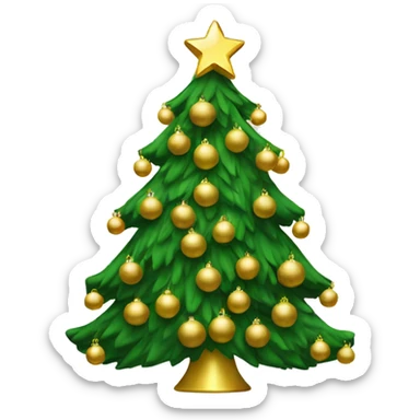 christmas tree with gold ornaments sticker