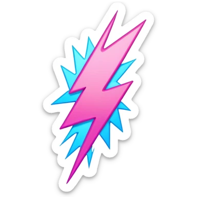 blue and pink lightning bolt sticker