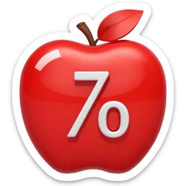 A 3D cartoon plus and percentage sign in red, glossy finish, Memoji-style realism. sticker