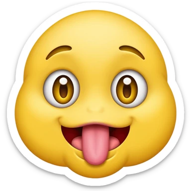 Emoji sticking their tongue out and crossed eyed sticker