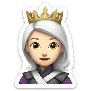 White skin princess ninja with a crown sticker