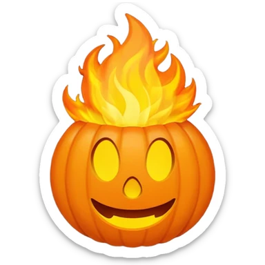 el simbolo de fuego como dibujito animado que tenga en la mano un telefono sticker
