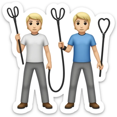 men with whips sticker