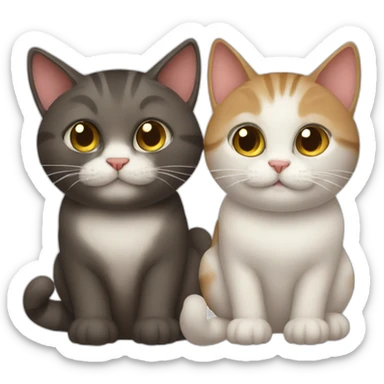 couple cat sticker