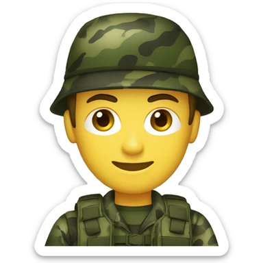 Um soldado com uniforme camuflado preto sticker