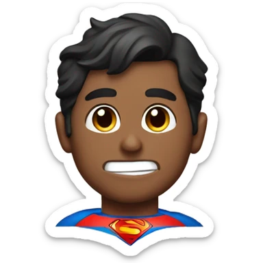 superman with peach emoji sticker