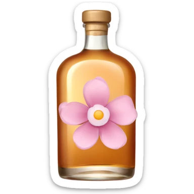 Whisky with pale pink flower sticker