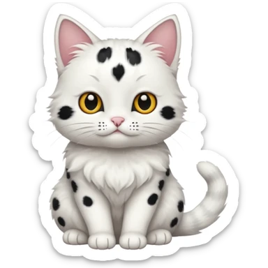 um gato branco com manchas pretas [não manchas pequenas] sticker