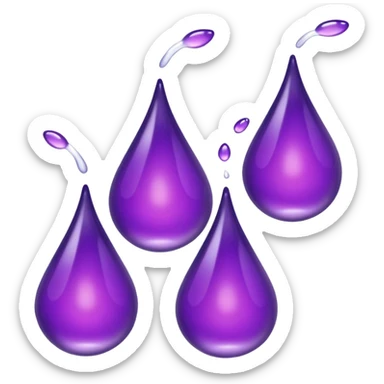 3 purple Drops with kool aids signature color, Juicy , no face just like the dorps 💦 sticker