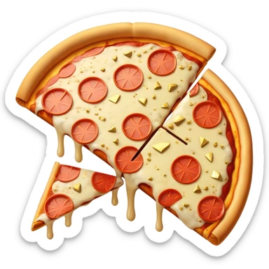 Pizza with gold bars sticker