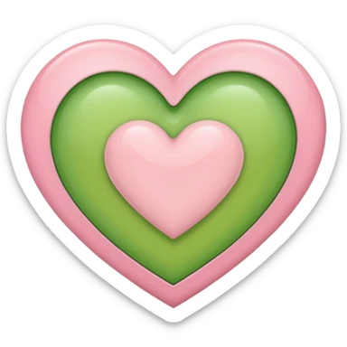 A half light green half light pink heart sticker
