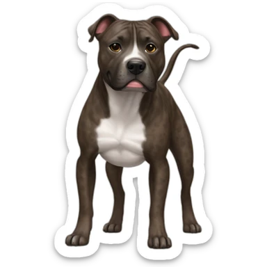 A full brindle staffy - no white. full body  sticker