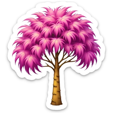 colorful fluffy Truffula tree from The Lorax with bright tuft on top and tall thin trunk sticker