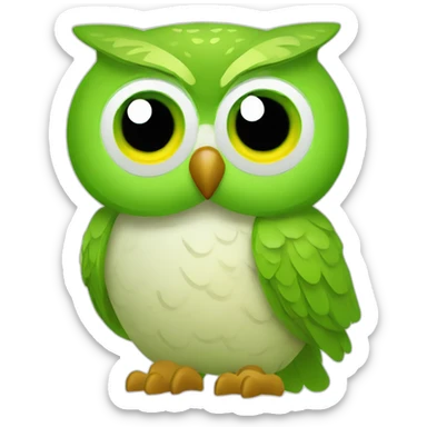 duolingo green owl sticker